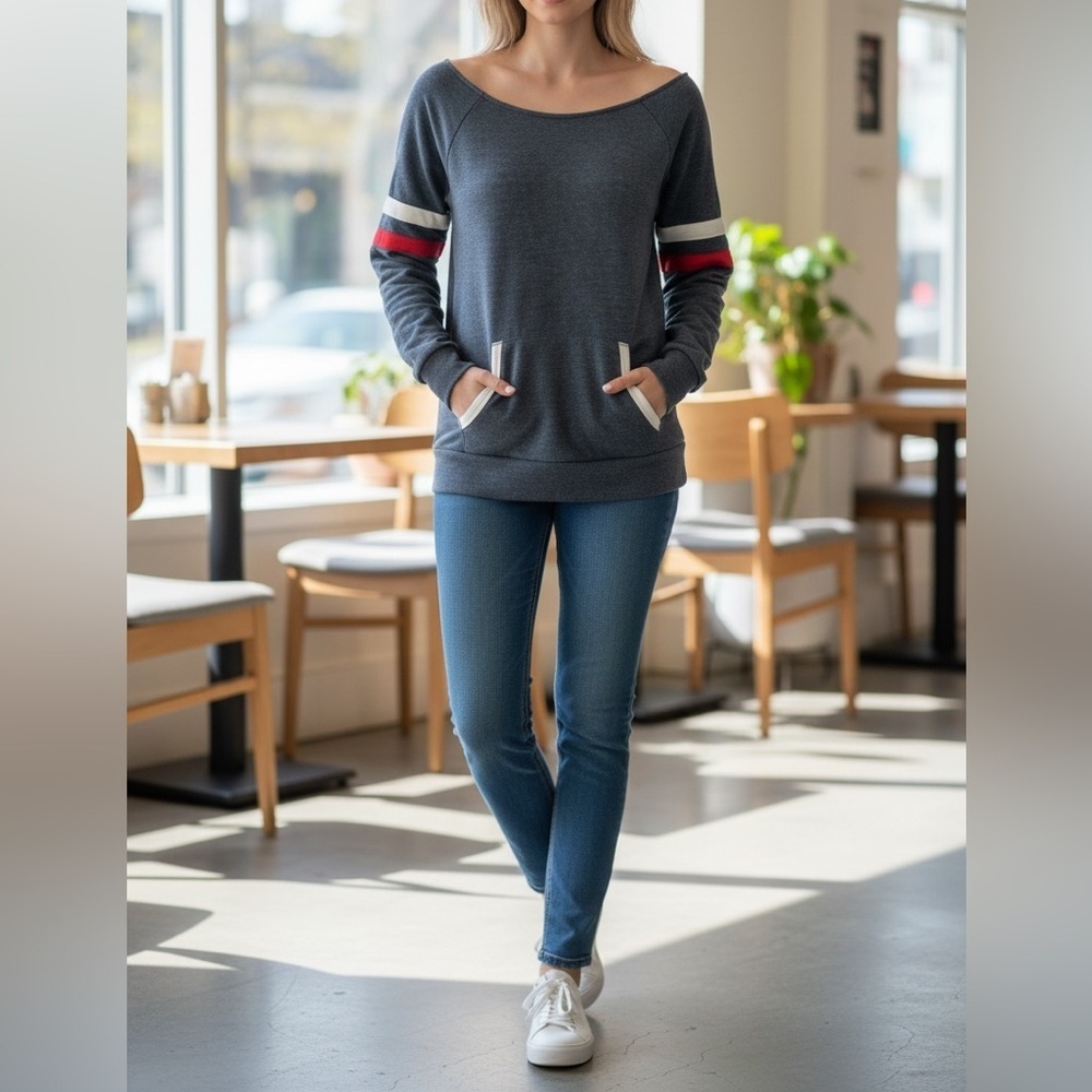 Women’s Alternative Apparel Cut-off Off the shoulder sweater